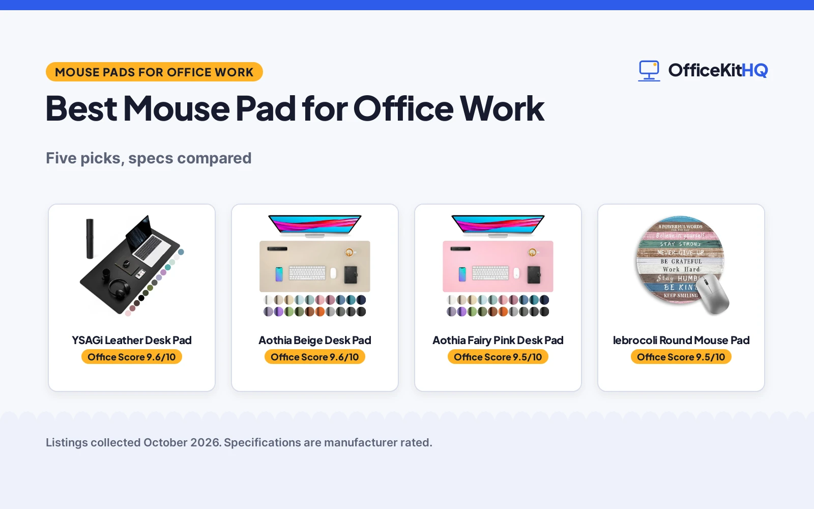Best Mouse Pad for Office Work: 5 Picks Compared