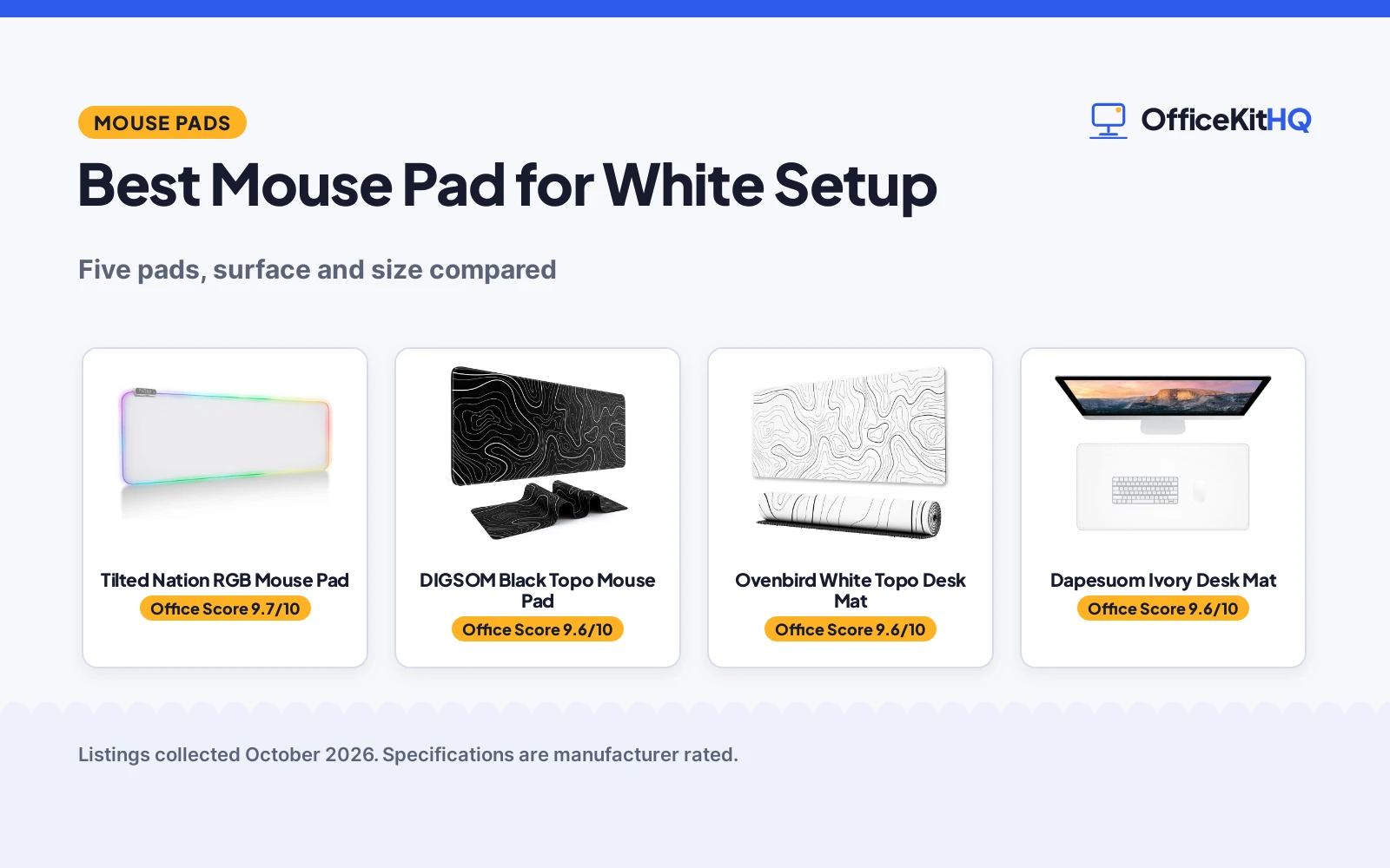 Best Mouse Pad for White Setup: 5 Picks Compared