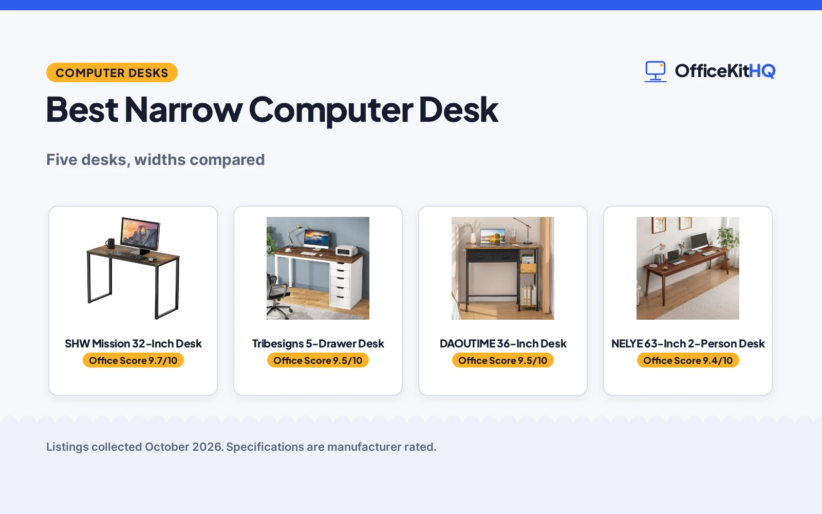 Best Narrow Computer Desk (2026): 5 Picks Compared
