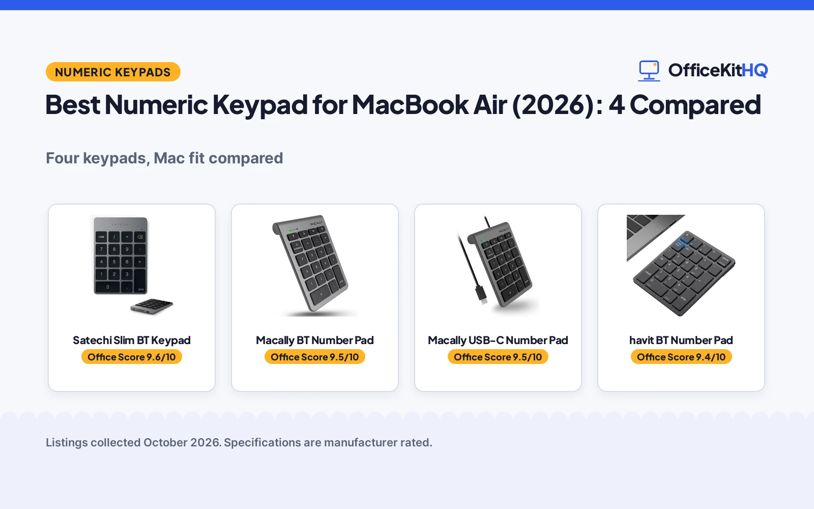 Best Numeric Keypad for MacBook Air (2026): 4 Compared