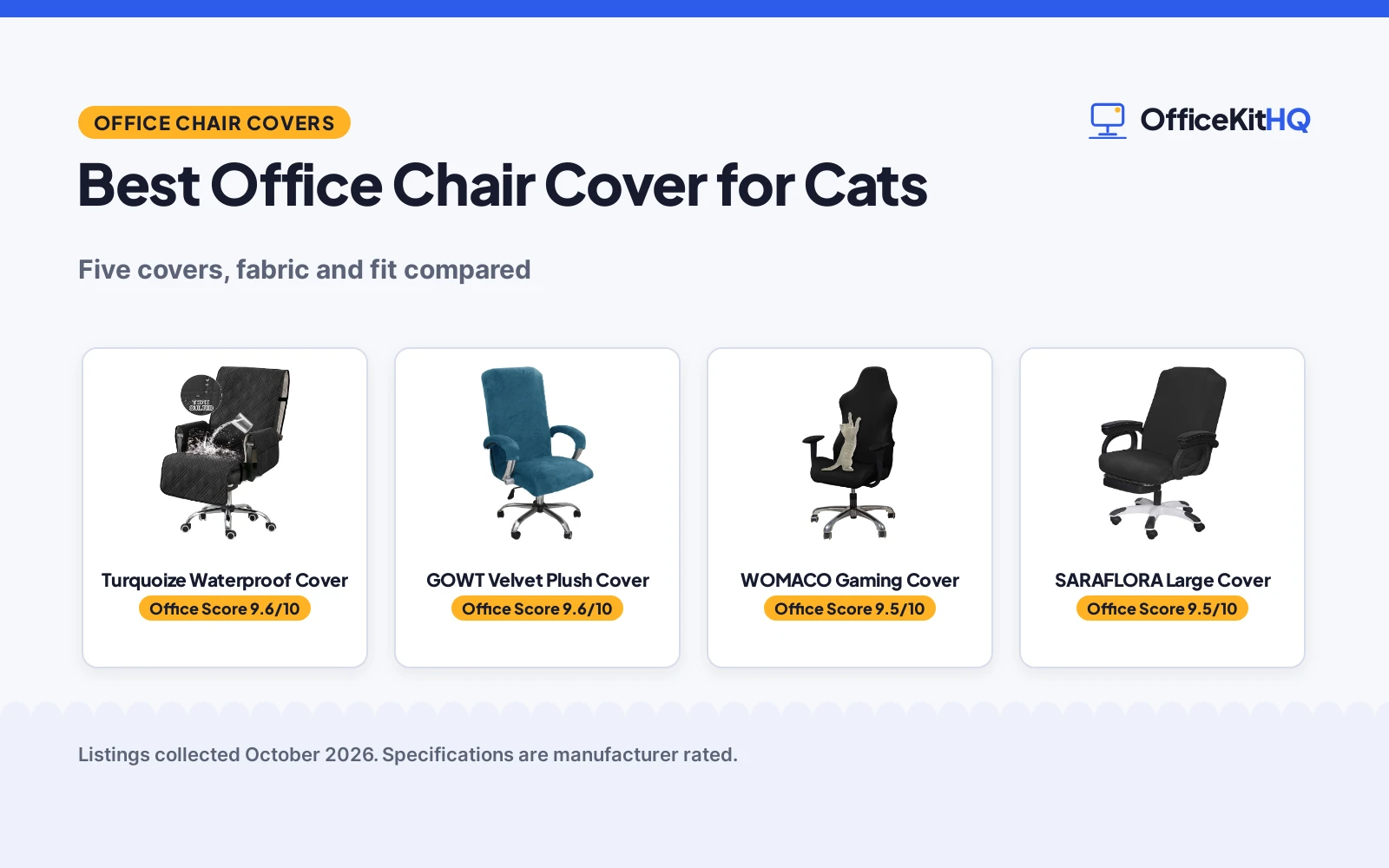 Best Office Chair Cover for Cats (2026): 5 Compared