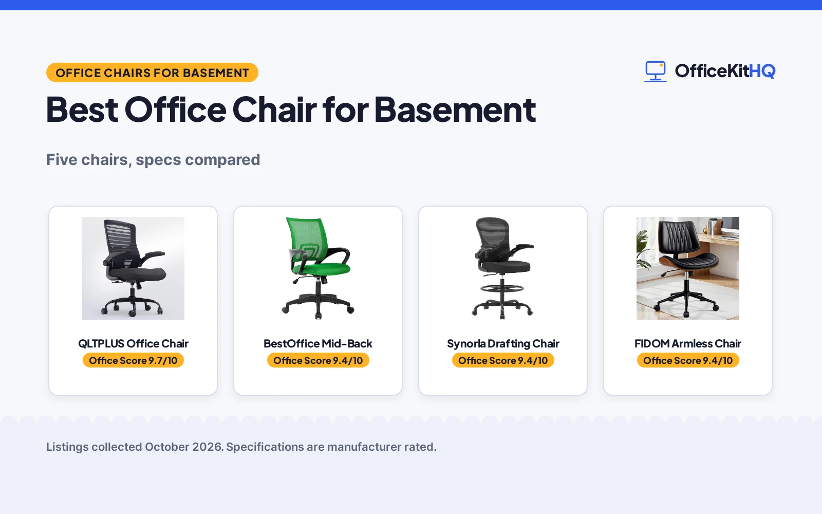 Best Office Chair for Basement: 5 Chairs Compared