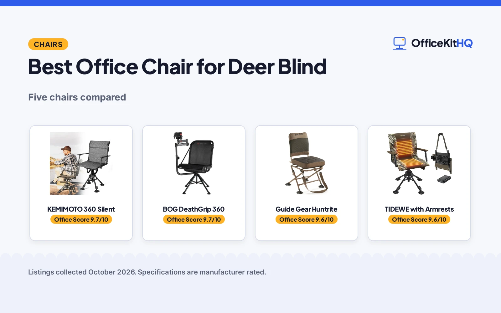 Best Office Chair for Deer Blind (2026): 5 Compared
