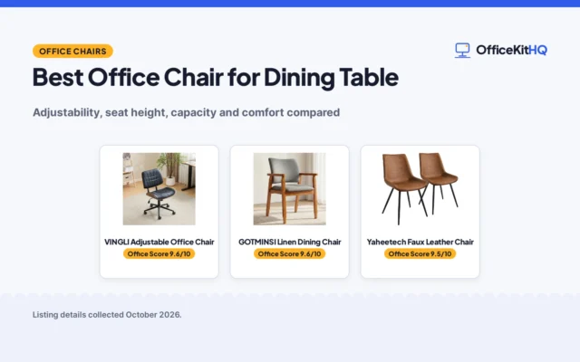 Best Office Chair for Dining Table (2026): 3 Picks