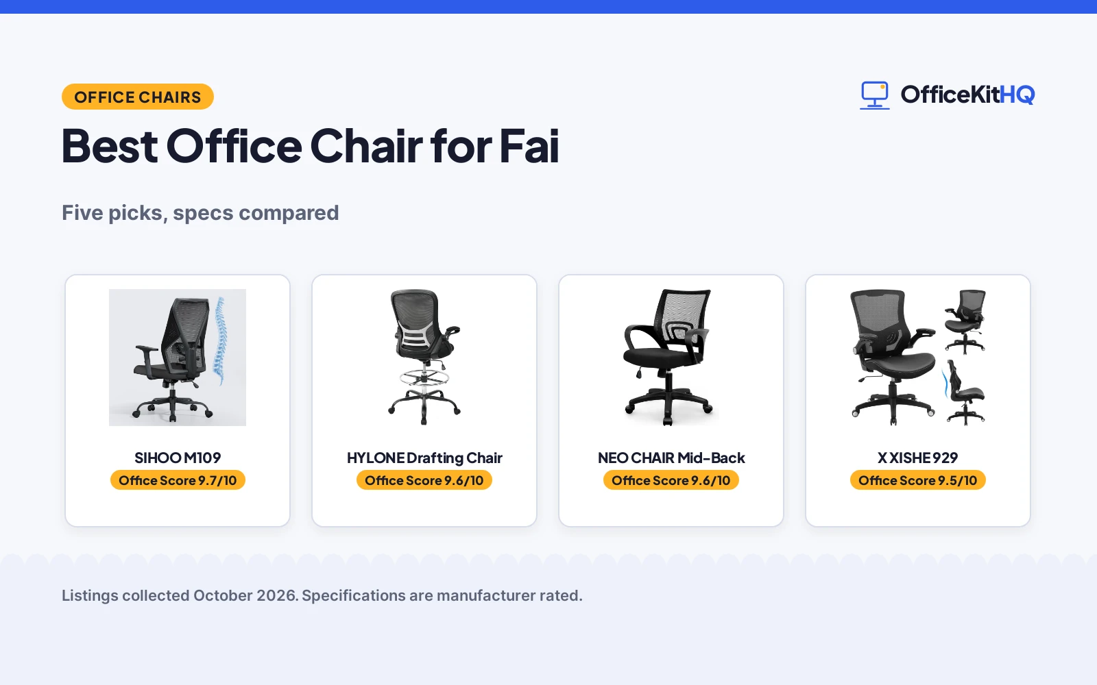 Best Office Chair for Fai (2026): Five Picks Compared