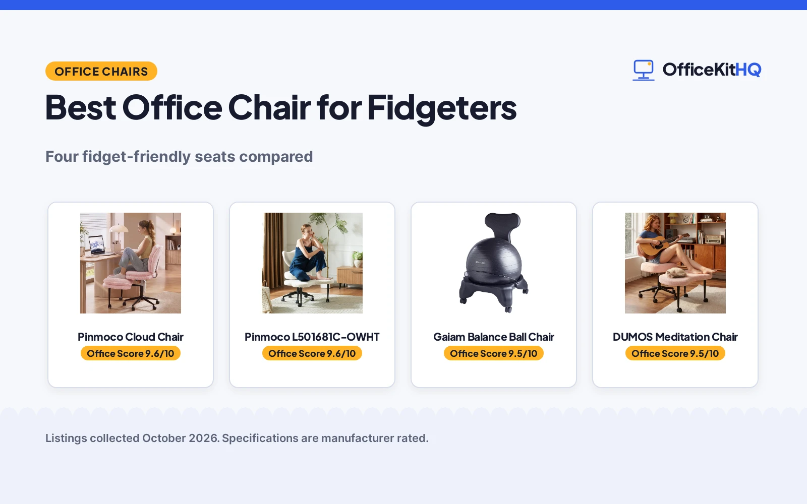 Best Office Chair for Fidgeters (2026): 4 Compared