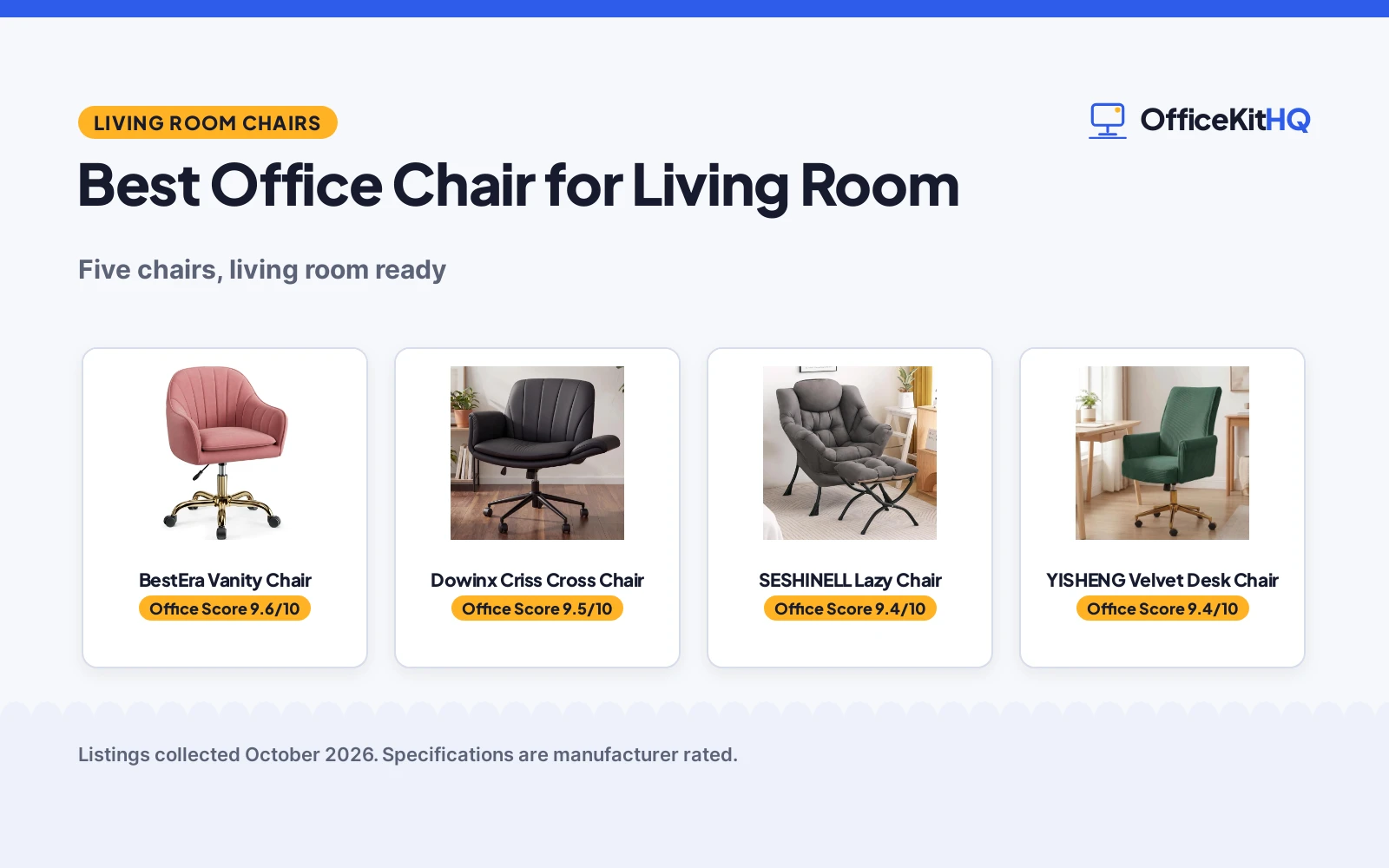 Best Office Chair for Living Room (2026): 5 Compared