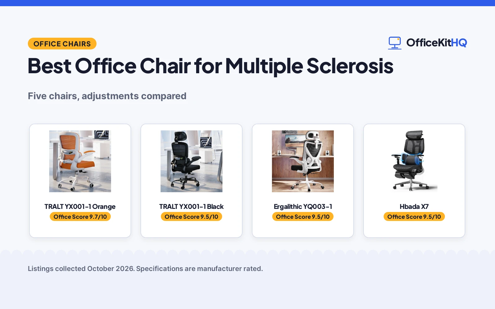Best Office Chair for Multiple Sclerosis (2026): 5 Chairs Compared