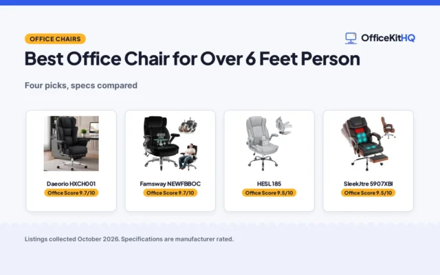 Best Office Chair for Over 6 Feet Person (2026): 4 Picks Compared