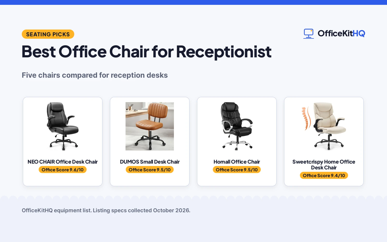 Best Office Chair for Receptionist (2026): 5 Compared
