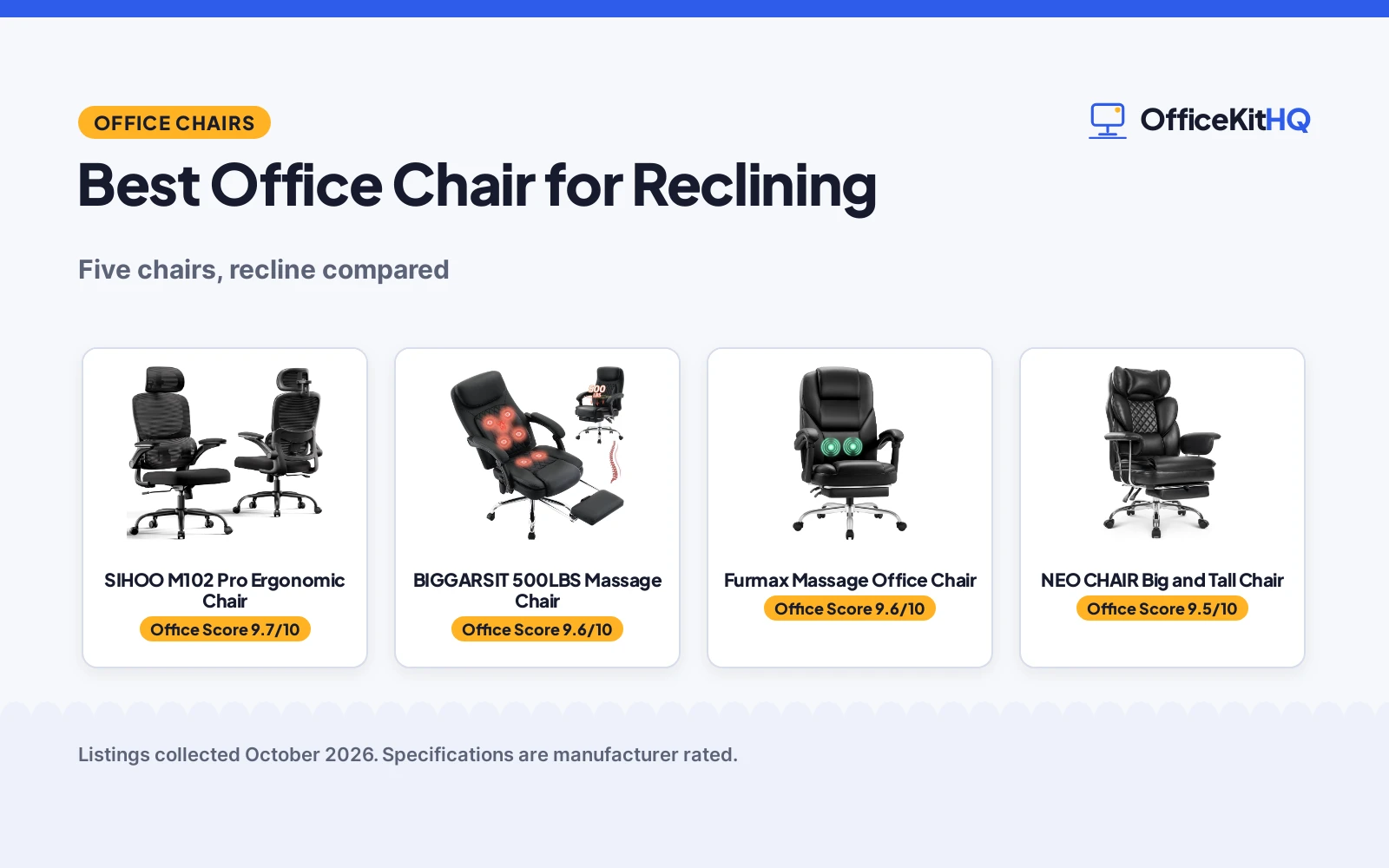Best Office Chair for Reclining: 5 Compared by Spec