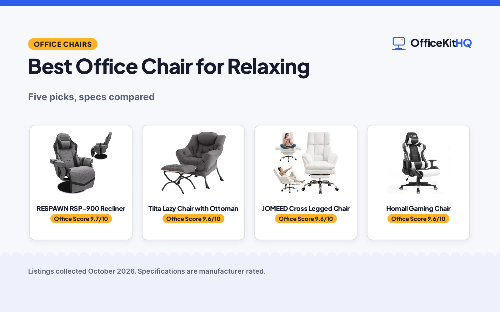 Best Office Chair for Relaxing (2026): 5 Compared