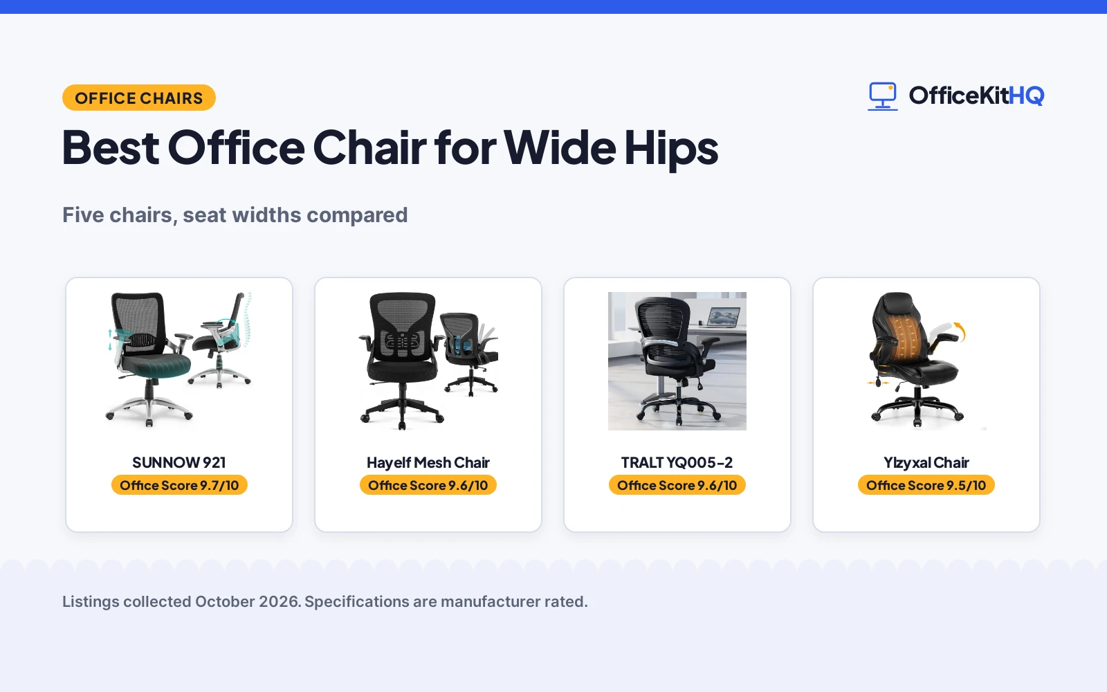 Best Office Chair for Wide Hips (2026): 5 Chairs Compared