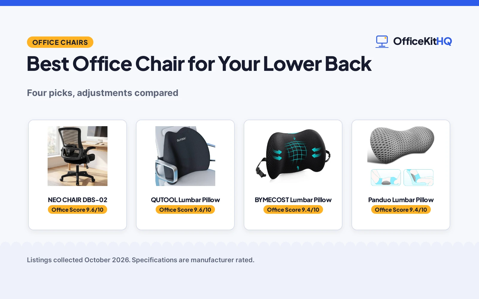 Best Office Chair for Your Lower Back (2026): 4 Picks Compared