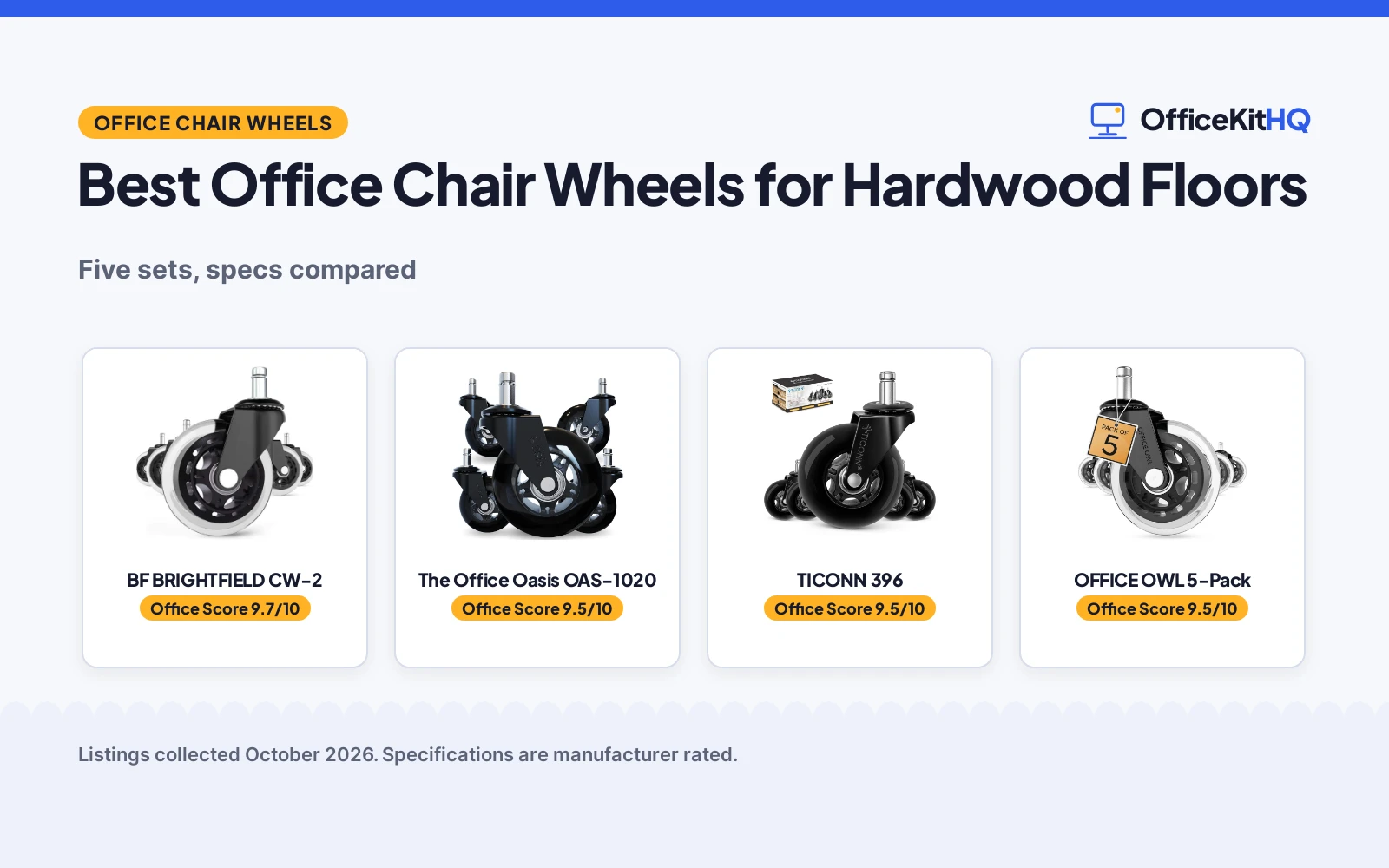 Best Office Chair Wheels for Hardwood Floors: 5 Sets