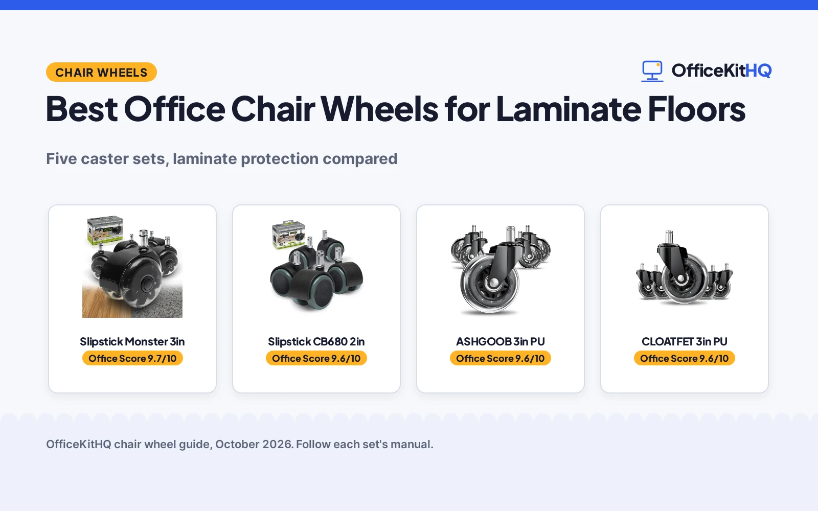 Best Office Chair Wheels for Laminate Floors (2026): 5 Sets Compared
