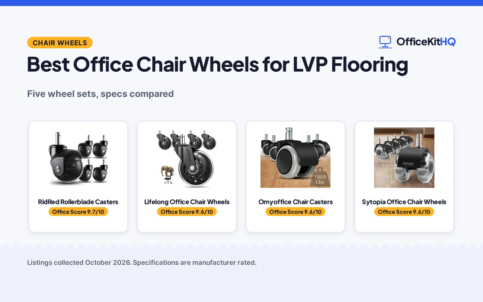 Best Office Chair Wheels for LVP Flooring: 5 Compared