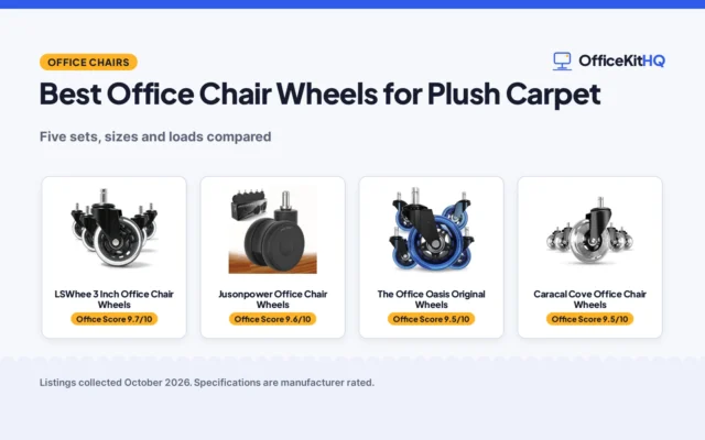 Best Office Chair Wheels for Plush Carpet (2026): 5 Compared