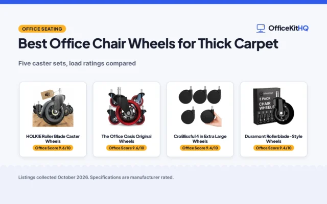 Best Office Chair Wheels for Thick Carpet (2026): 5 Compared
