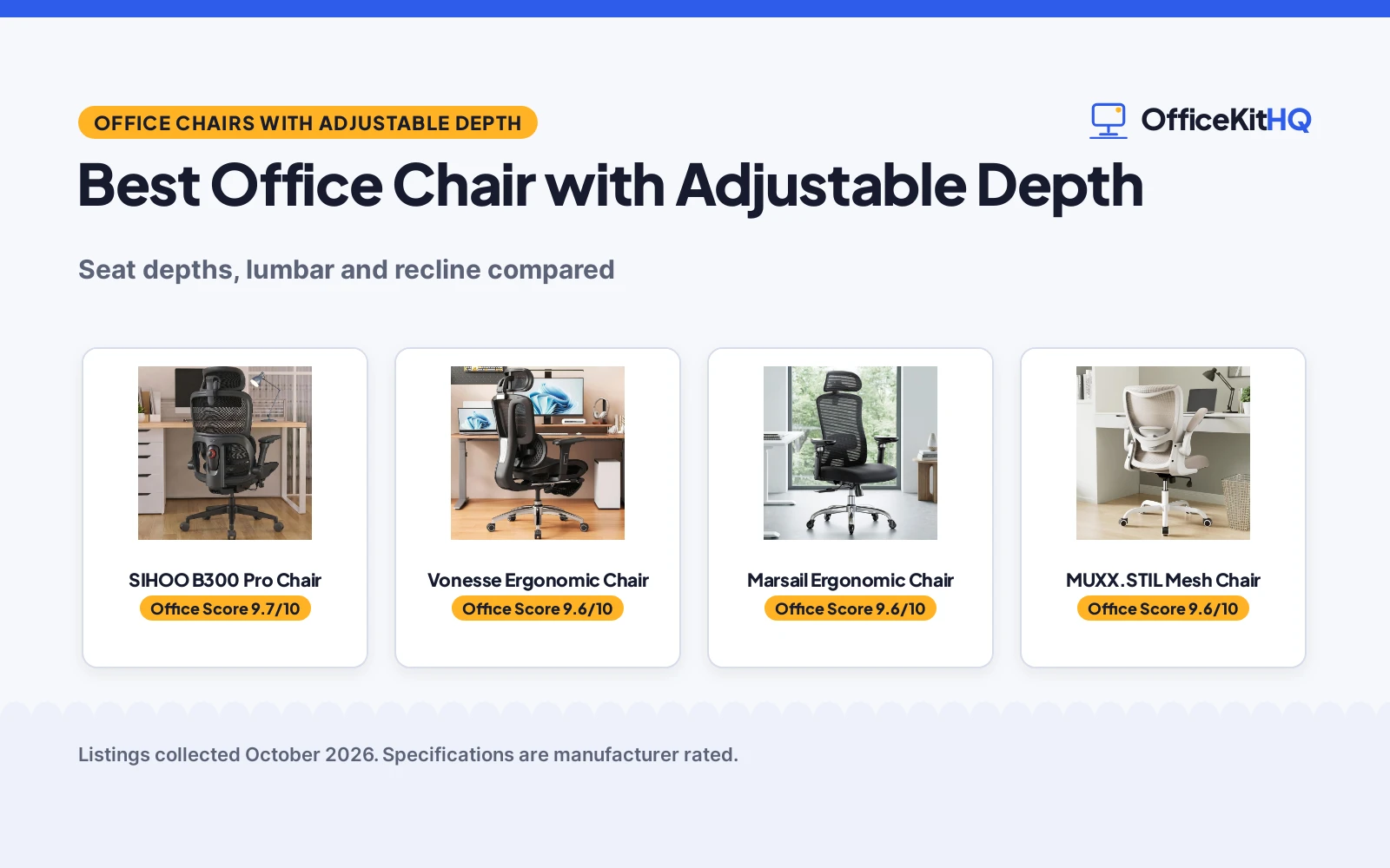 Best Office Chair with Adjustable Depth (2026): 5 Compared