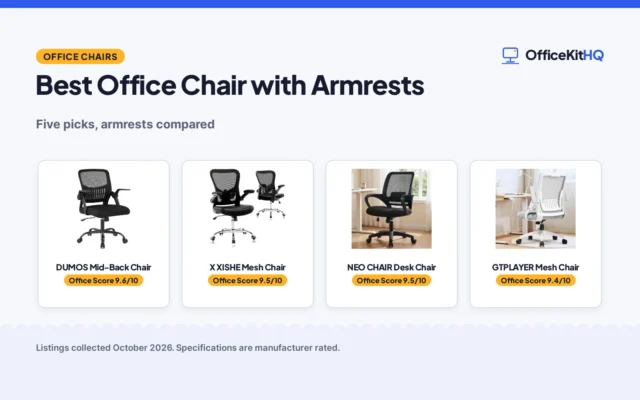 Best Office Chair with Armrests (2026): 5 Picks Compared