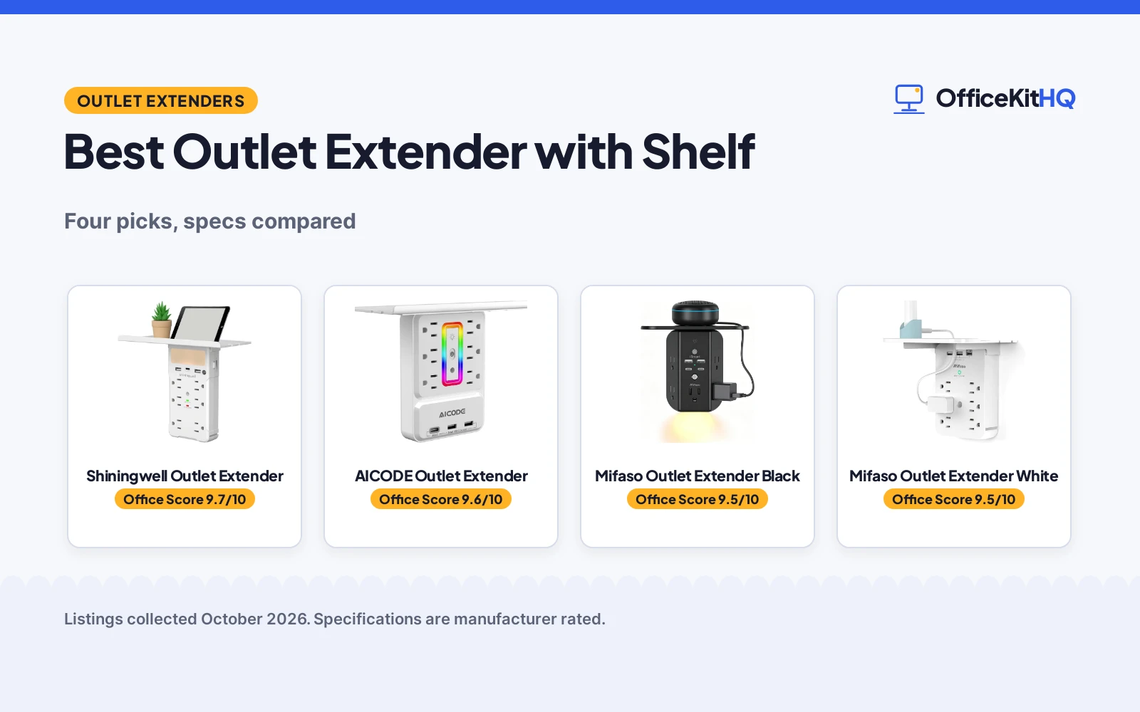 Best Outlet Extender with Shelf (2026): 4 Picks Compared