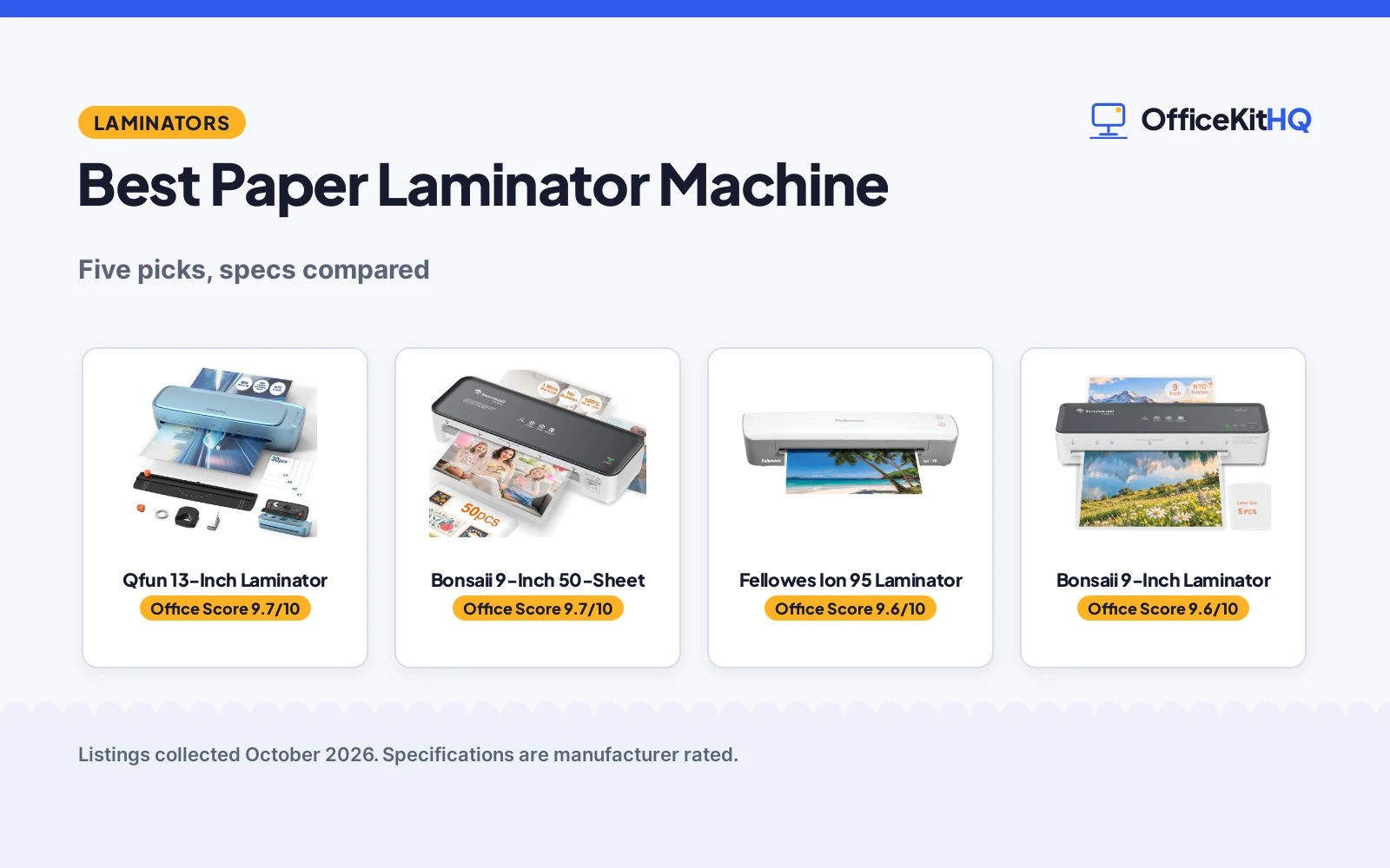 Best Paper Laminator Machine (2026): 5 Picks Compared