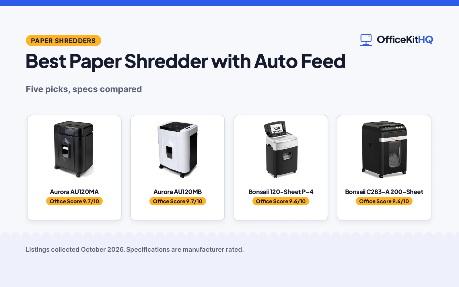Best Paper Shredder with Auto Feed (2026): 5 Compared