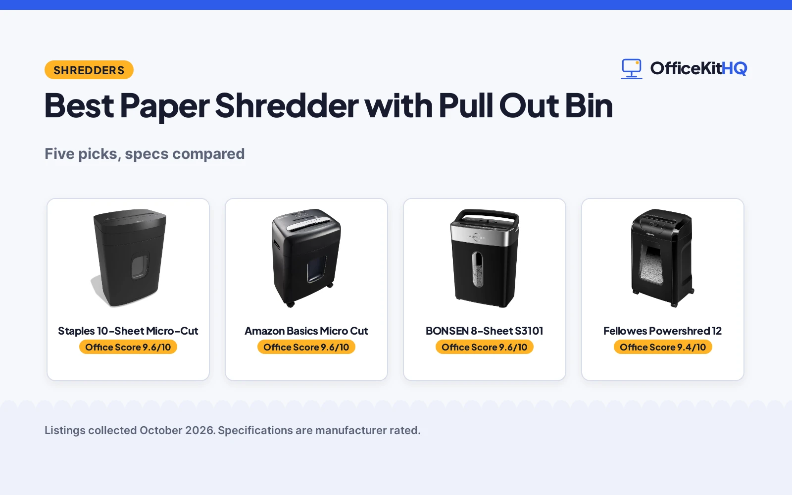 Best Paper Shredder with Pull Out Bin (2026): 5 Compared