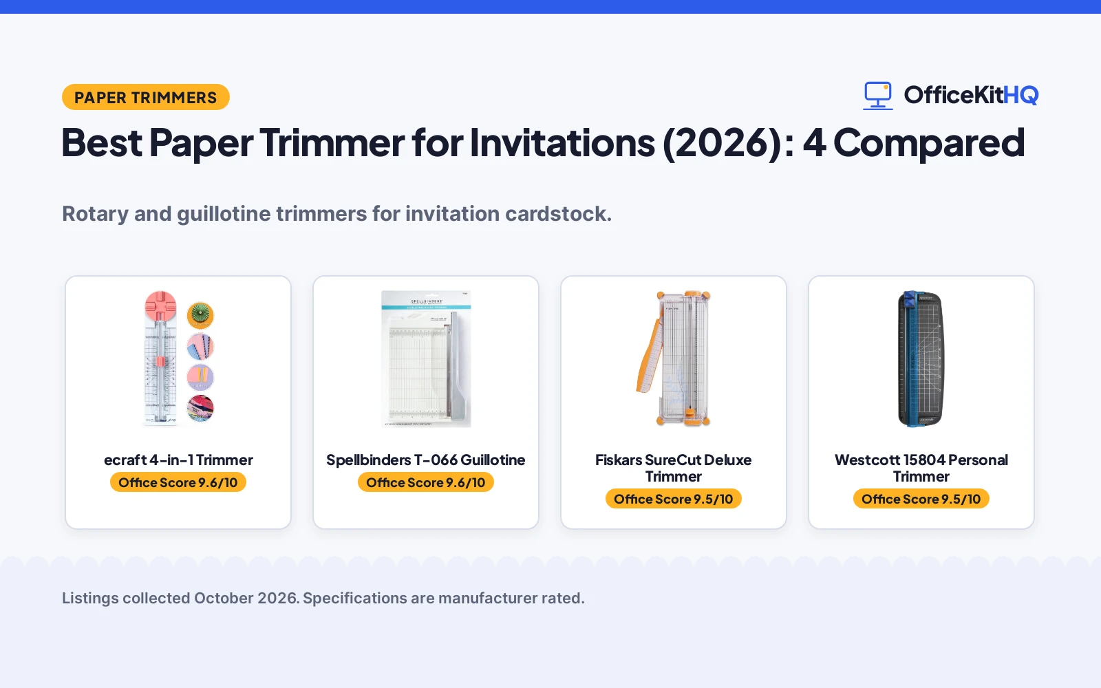 Best Paper Trimmer for Invitations (2026): 4 Compared