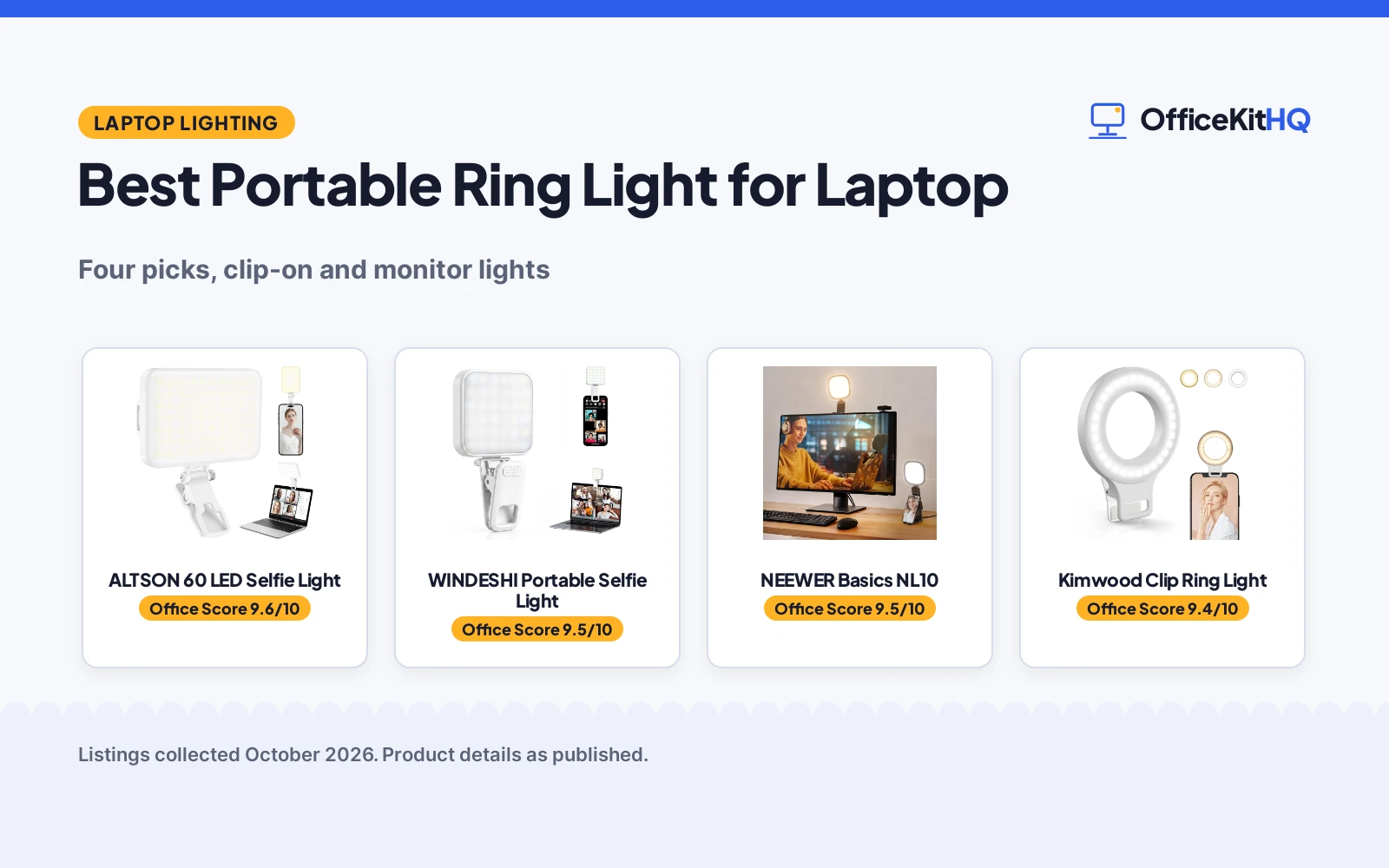 Best Portable Ring Light for Laptop (2026): 4 Picks
