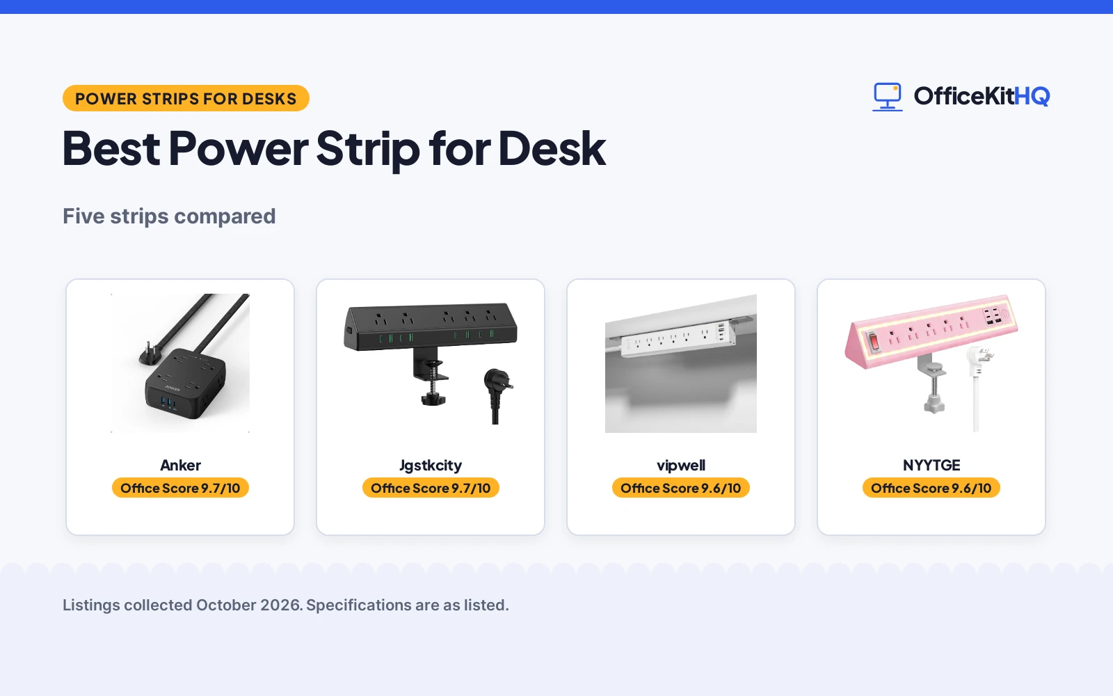 Best Power Strip for Desk (2026): 5 Compared