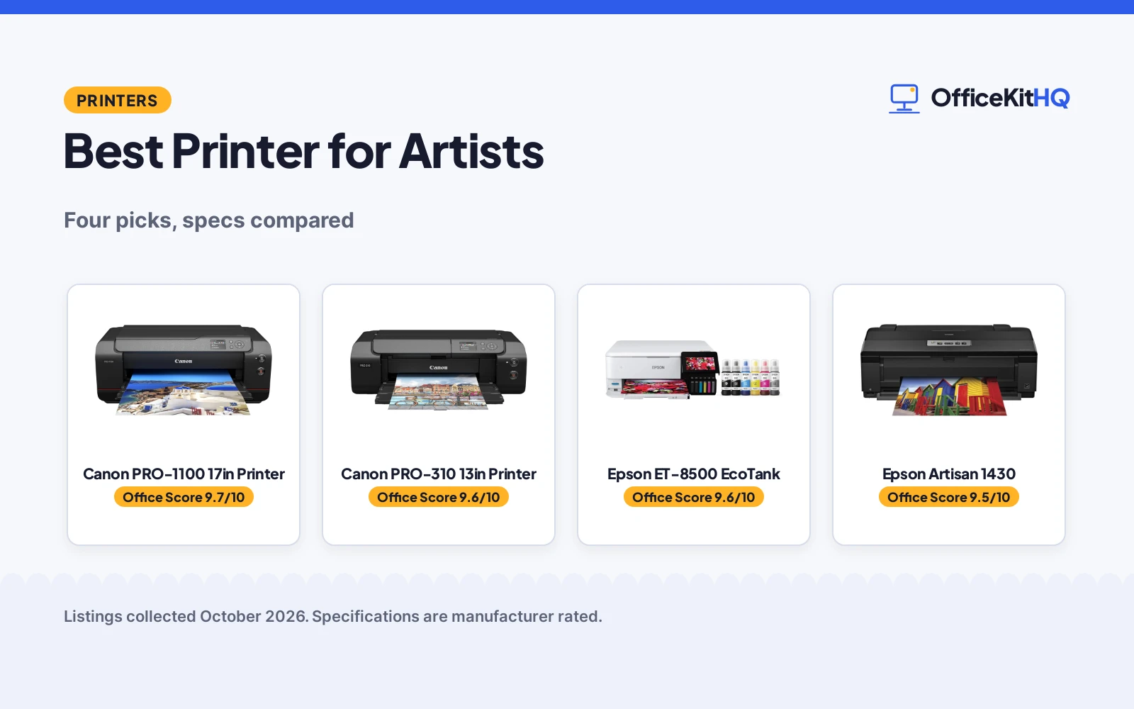 Best Printer for Artists (2026): 4 Picks Compared