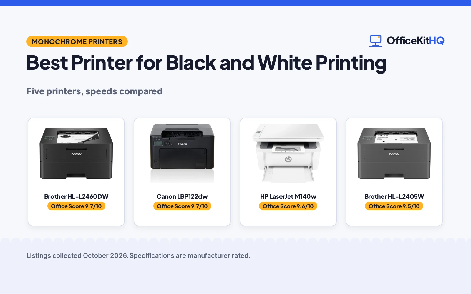 Best Printer for Black and White Printing (2026): 5 Compared