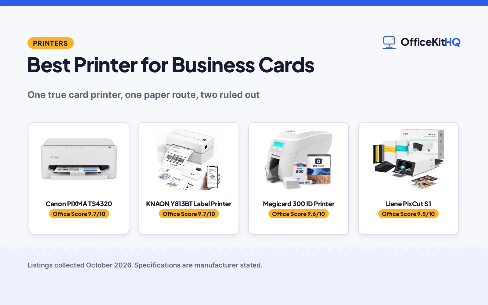 Best Printer for Business Cards (2026): 4 Compared