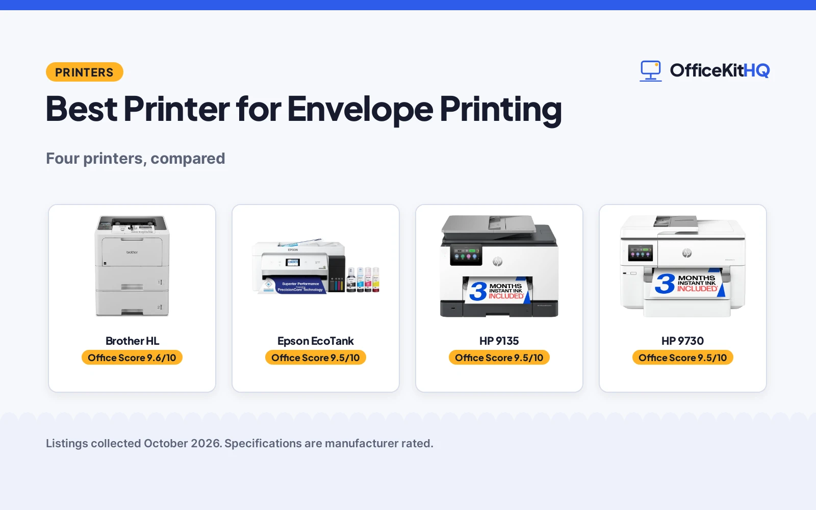 Best Printer for Envelope Printing (2026): 4 Compared