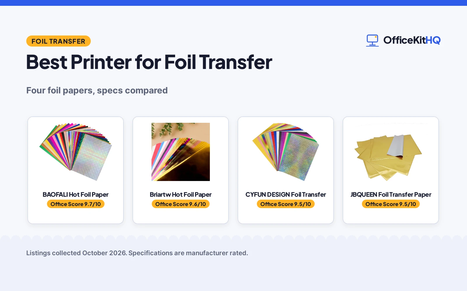 Best Printer for Foil Transfer (2026): 4 Papers Compared