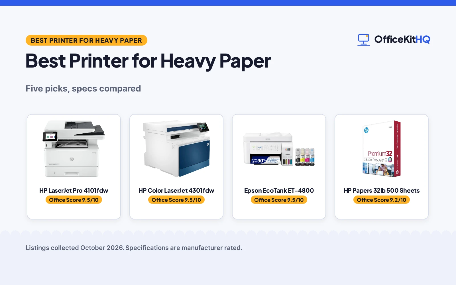Best Printer for Heavy Paper (2026): 5 Compared