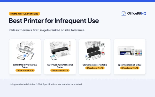 Best Printer for Infrequent Use (2026): 5 Compared