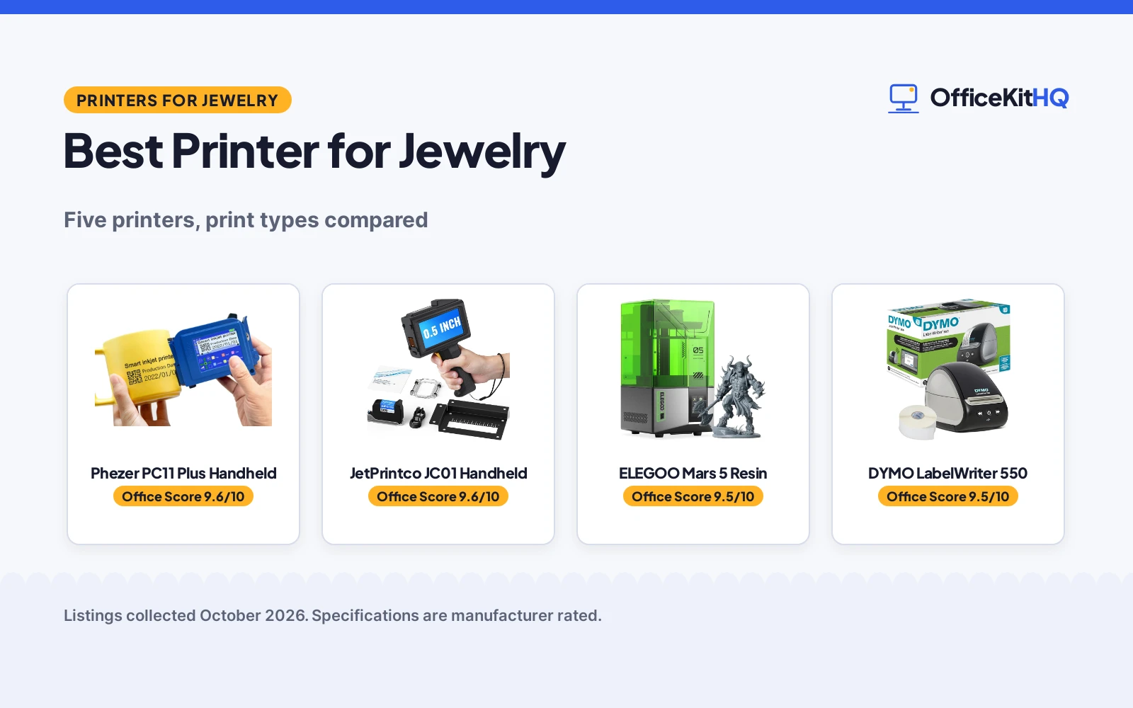 Best Printer for Jewelry (2026): 5 Compared