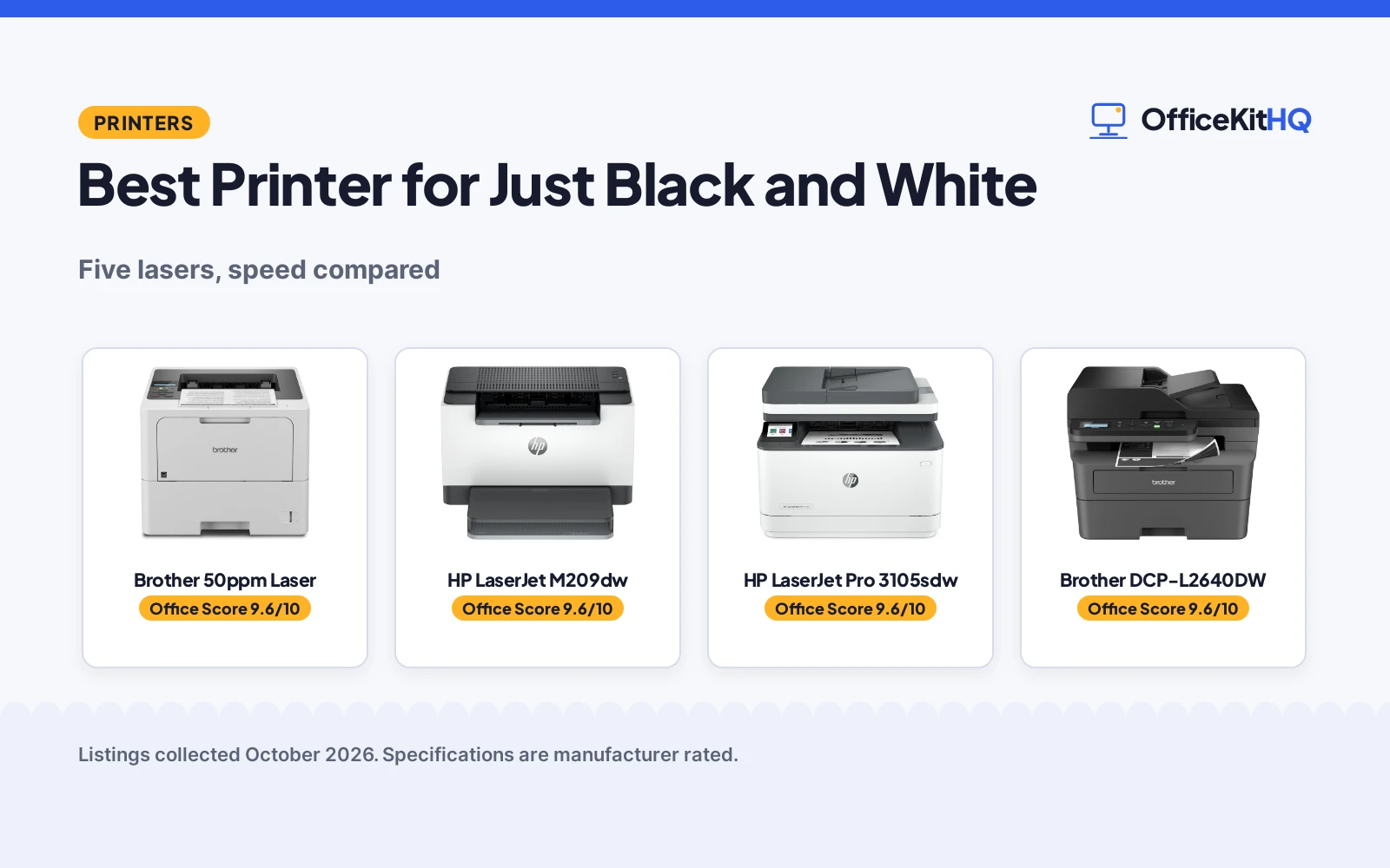 Best Printer for Just Black and White (2026): 5 Compared