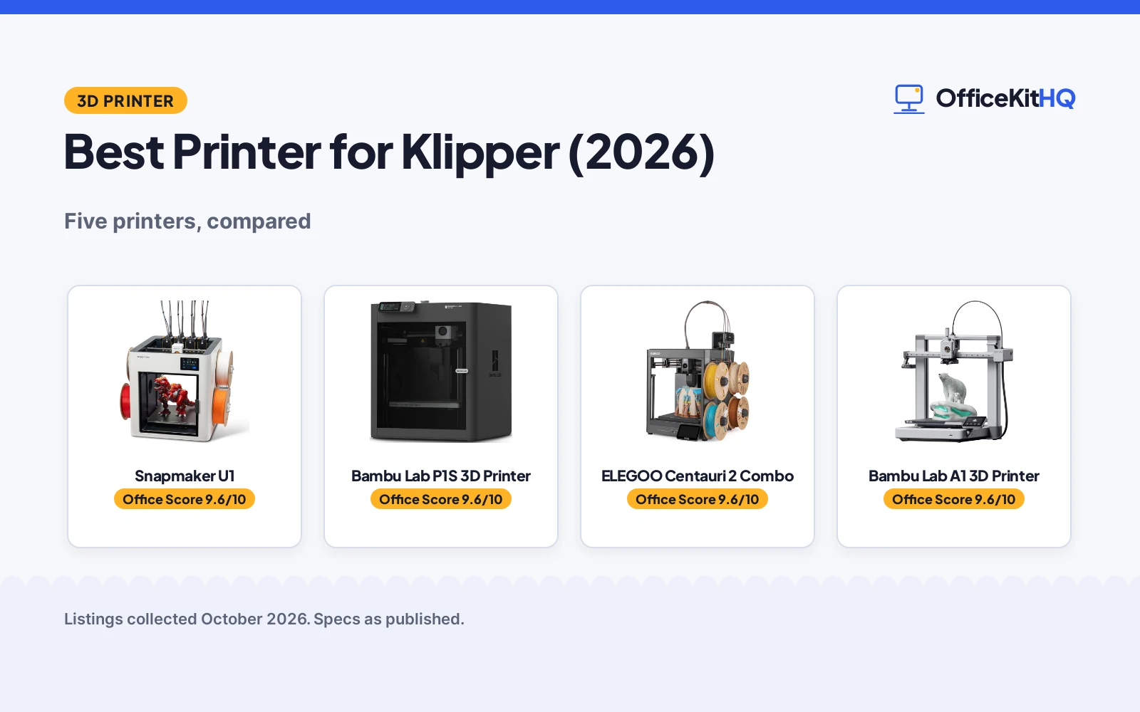 Best Printer for Klipper (2026): 5 3D Printers Compared