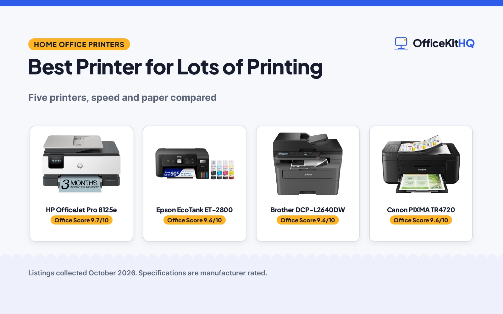 Best Printer for Lots of Printing (2026): 5 Compared