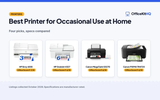 Best Printer for Occasional Use at Home (2026): 4 Compared