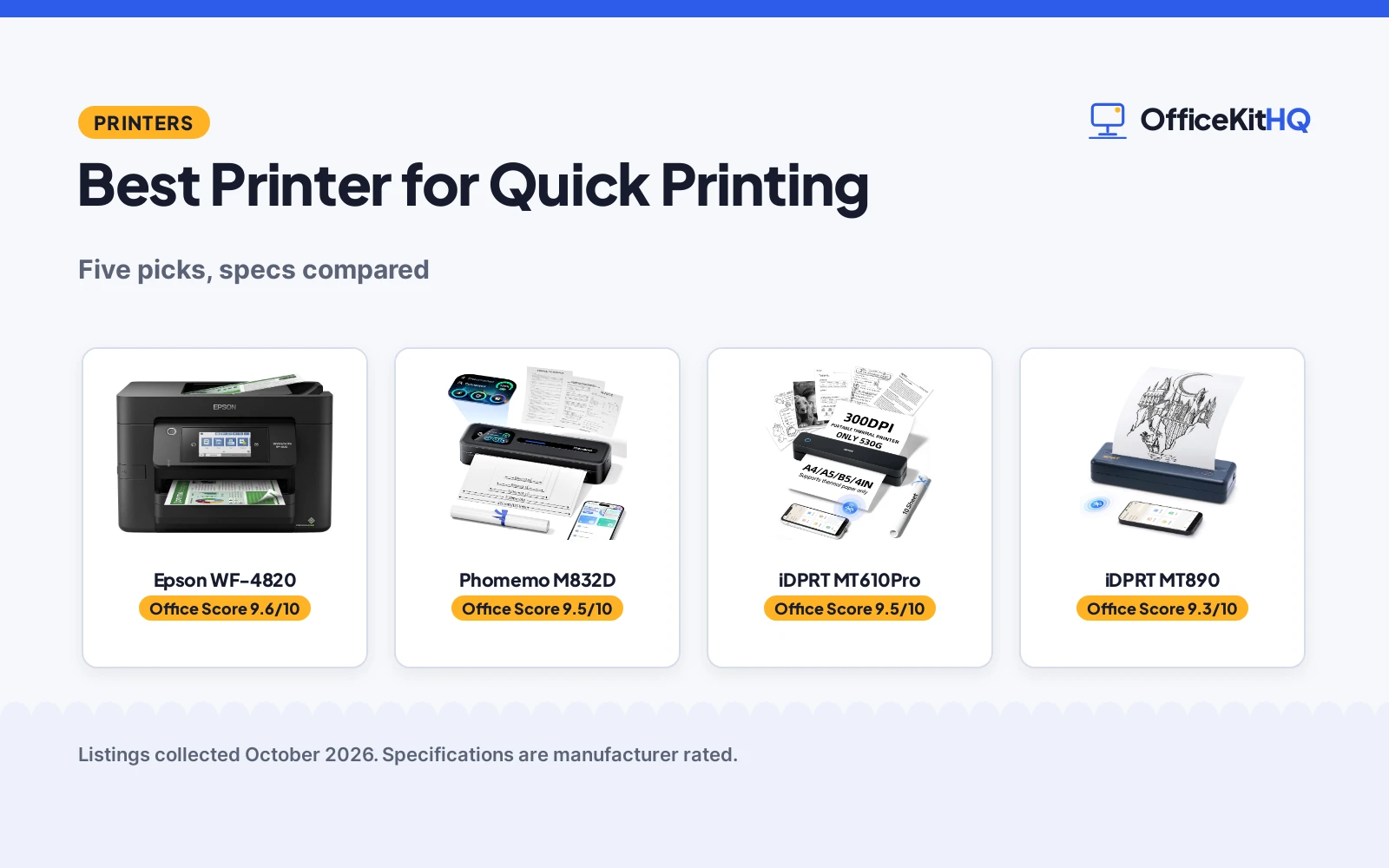 Best Printer for Quick Printing (2026): 5 Compared