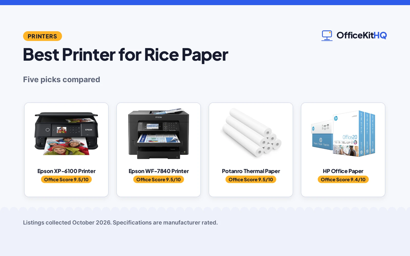 Best Printer for Rice Paper (2026): 5 Compared