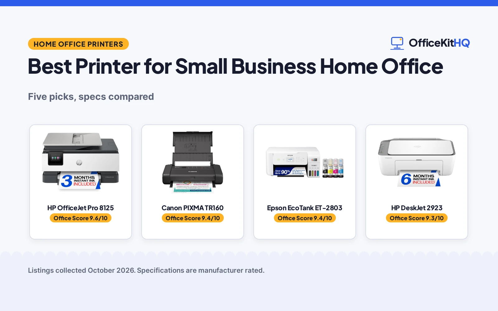 Best Printer for Small Business Home Office (2026): 5 Compared