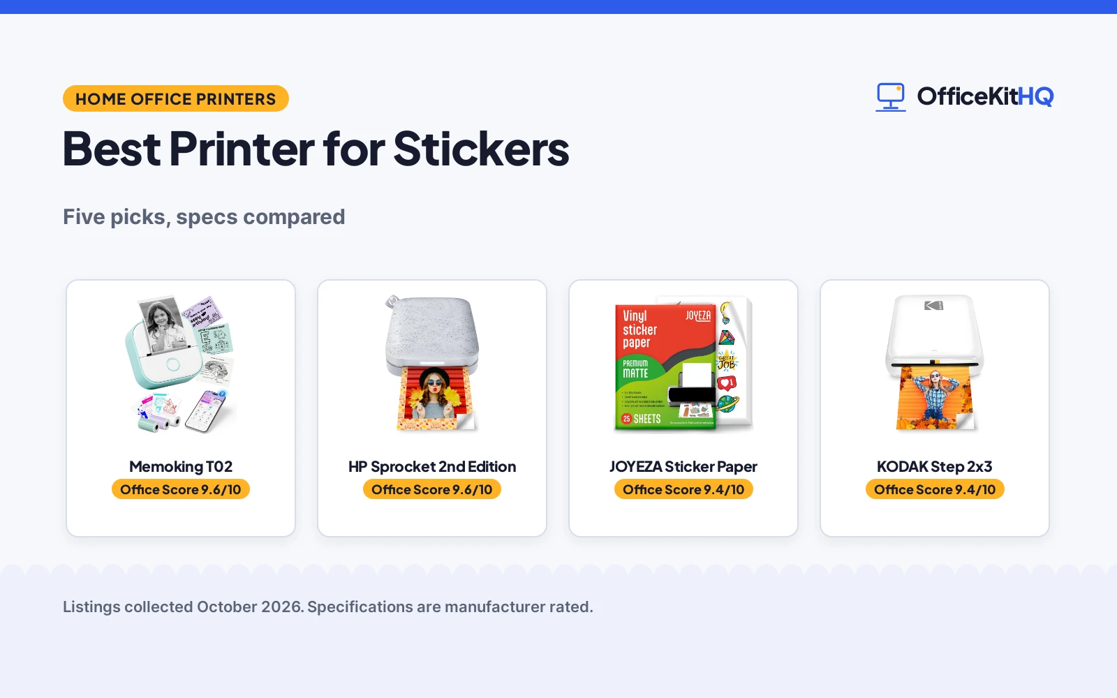Best Printer for Stickers (2026): 5 Picks Compared