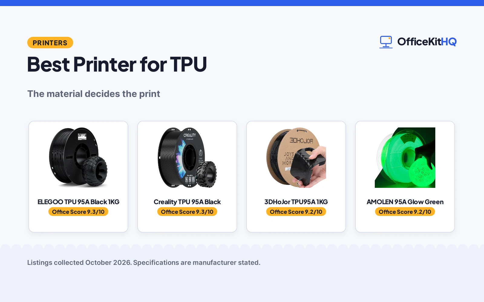 Best Printer for TPU (2026): 4 Filaments Compared