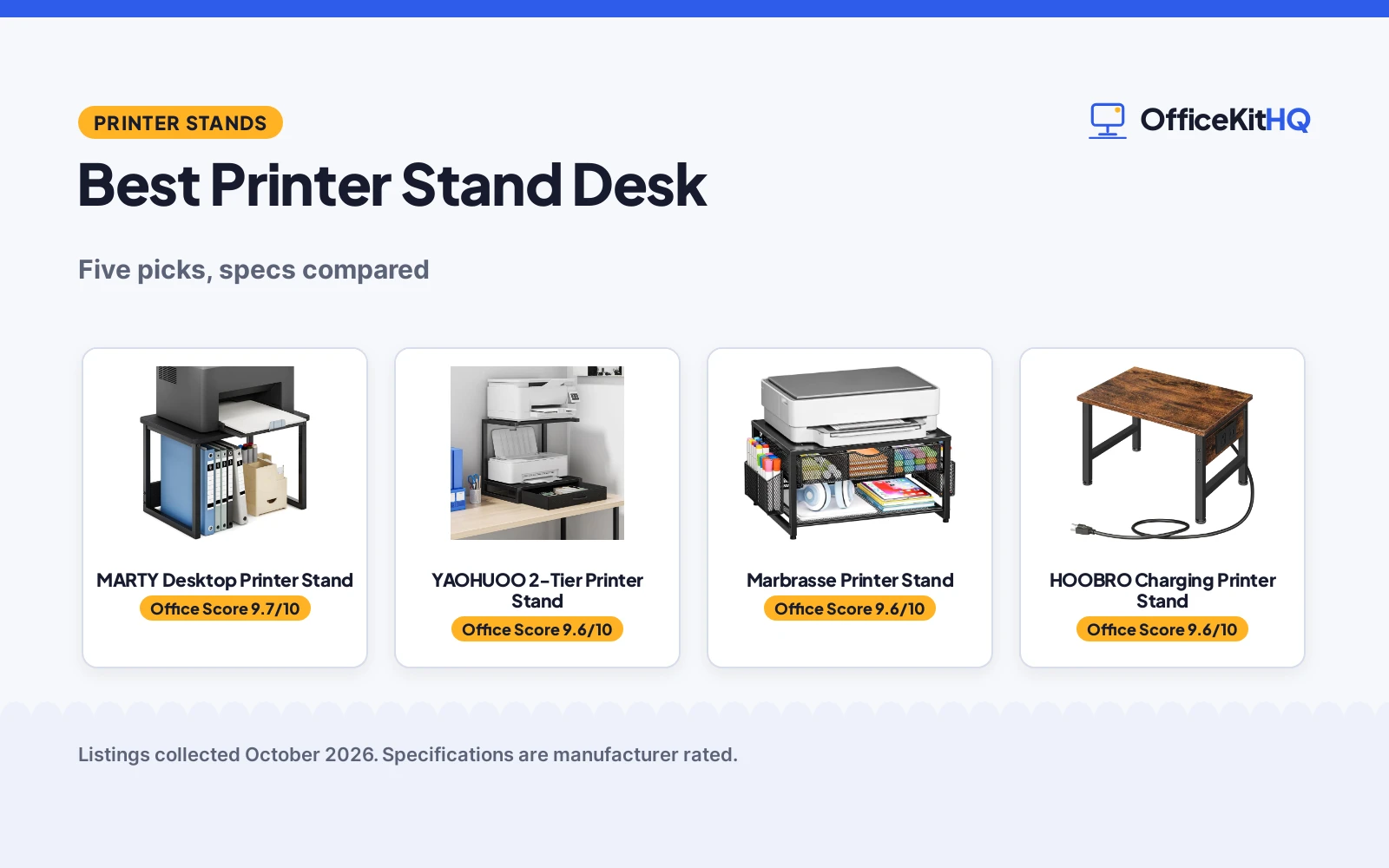 Best Printer Stand Desk (2026): 5 Picks Compared